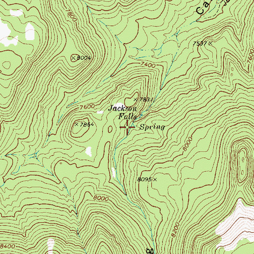 Topographic Map of Jackson Falls Spring, NV