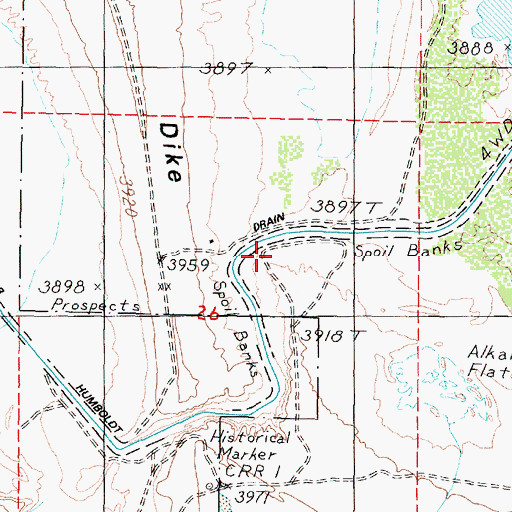 Topographic Map of Oneida Mill (historical), NV