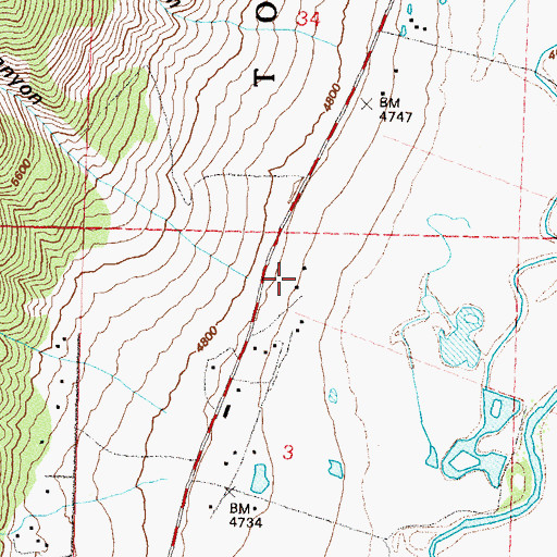 Topographic Map of Adams Ranch, NV