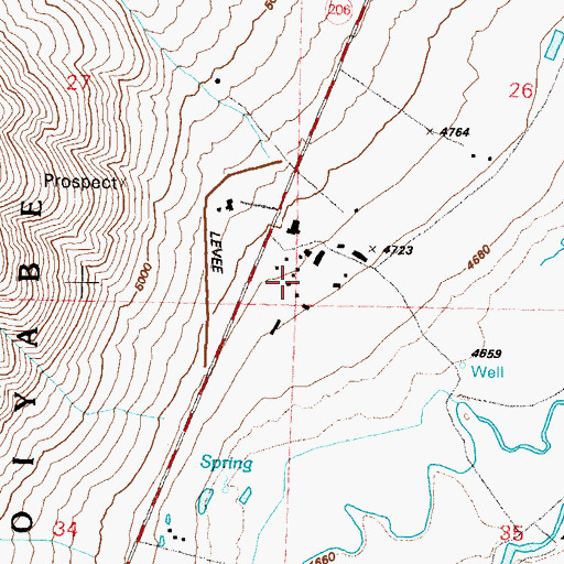 Topographic Map of Cook Ranch, NV