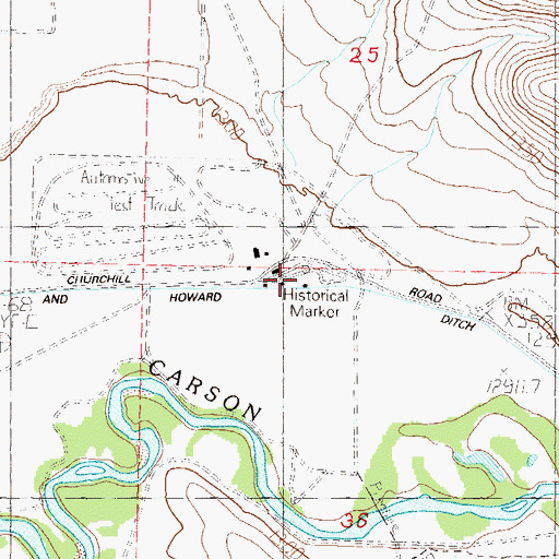 Topographic Map of Howard (historical), NV
