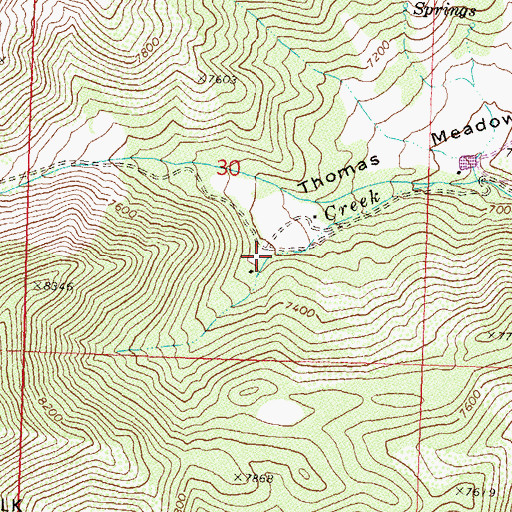 Topographic Map of Caldwells Mill (historical), NV