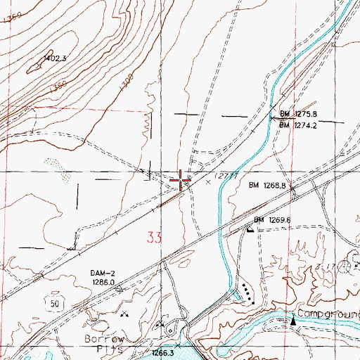Topographic Map of Lahontan (historical), NV