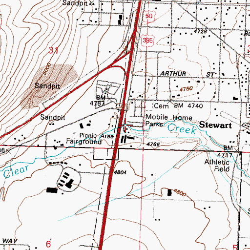 Topographic Map of Clear Creek Station (historical), NV