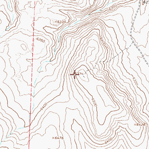 Topographic Map of Bruffs Rock, NV