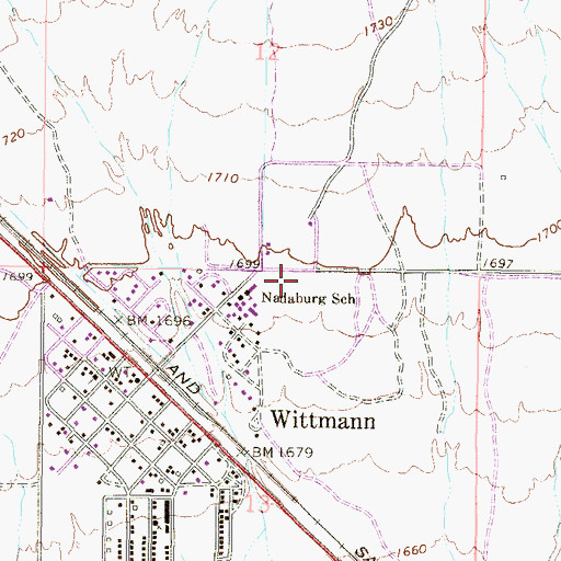 Topographic Map of Nadaburg Elementary School, AZ