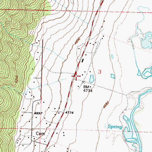 Topographic Map of Hollister Ranch, NV