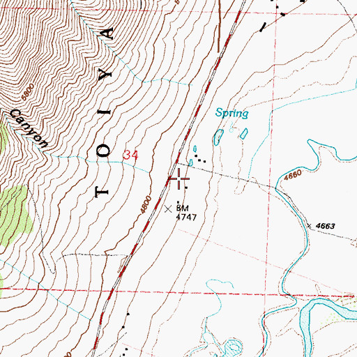 Topographic Map of James Canyon Ranch, NV