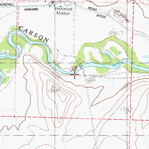 Topographic Map of Lyon (historical), NV