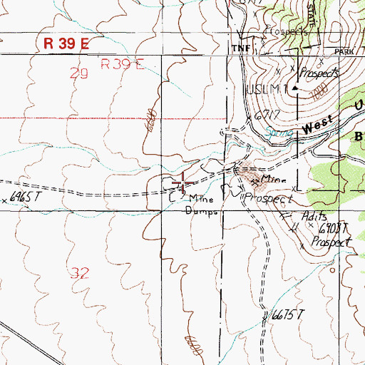 Topographic Map of Union Canyon School (historical), NV