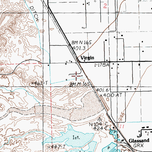 Topographic Map of Mesa House, NV