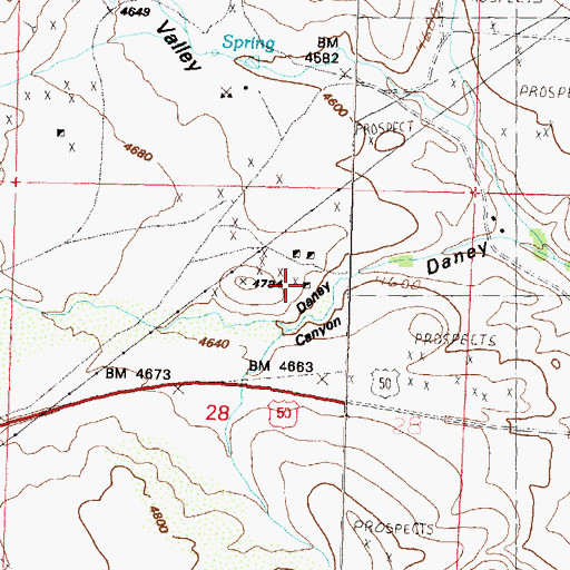 Topographic Map of Dana Mine, NV