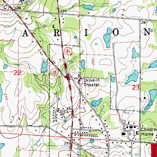 Topographic Map of Monticello Post Office, AR