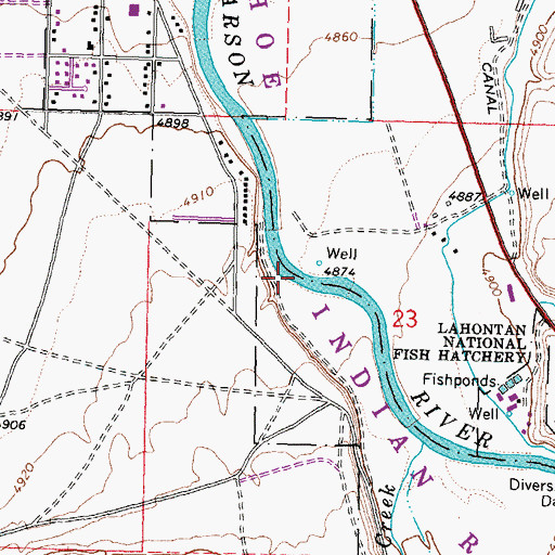 Topographic Map of Allens Bridge (historical), NV
