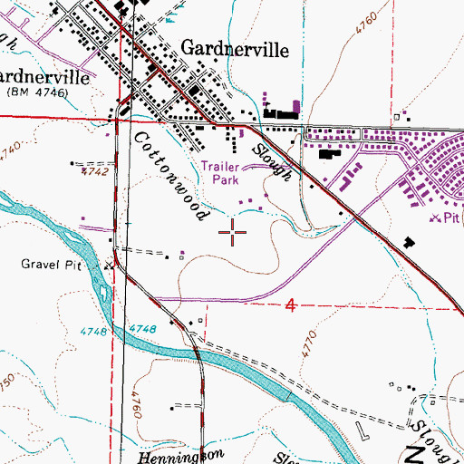 Topographic Map of Lampe Park, NV