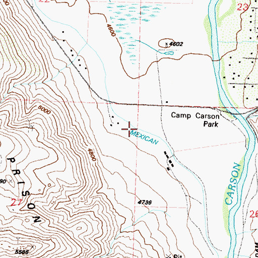 Topographic Map of Silver Saddle Ranch, NV