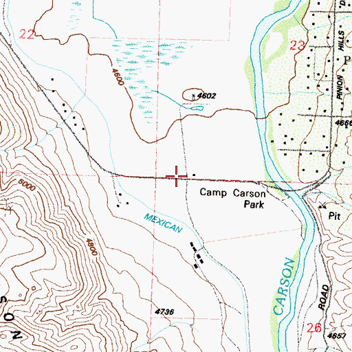 Topographic Map of Hereford Ranch, NV