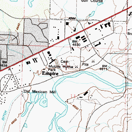 Topographic Map of Empire Cemetery, NV