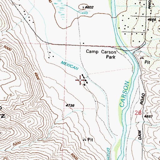 Topographic Map of Chartz Ranch, NV
