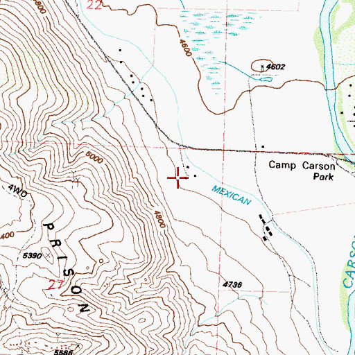 Topographic Map of Anderson Ranch, NV