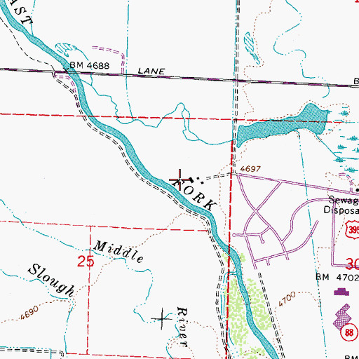 Topographic Map of Dangberg Ranch, NV
