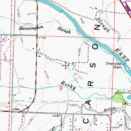 Topographic Map of Behrman Ranch, NV