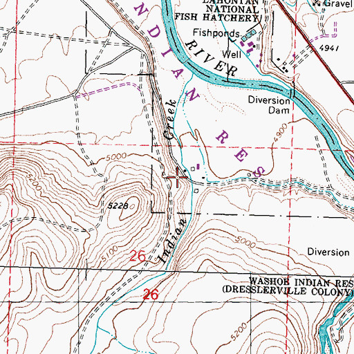 Topographic Map of Heidtman Ranch, NV