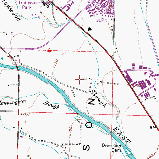 Topographic Map of Hussman Ranch, NV