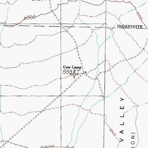Topographic Map of Huntoon Valley Well Number One, NV