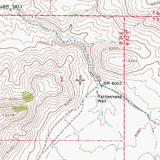 Topographic Map of West Rattlesnake Drift Fence, NV