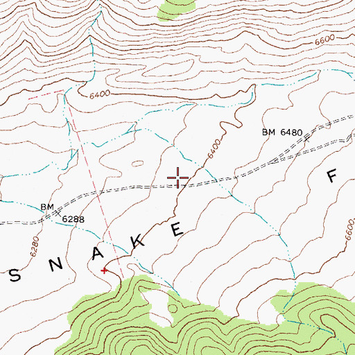 Topographic Map of Rattlesnake Garfield Drift Fence, NV