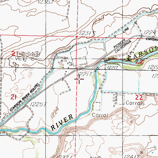 Topographic Map of Frey Ranch, NV