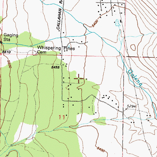 Topographic Map of Callahan Ranch, NV
