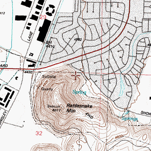 Topographic Map of Short Ranch, NV