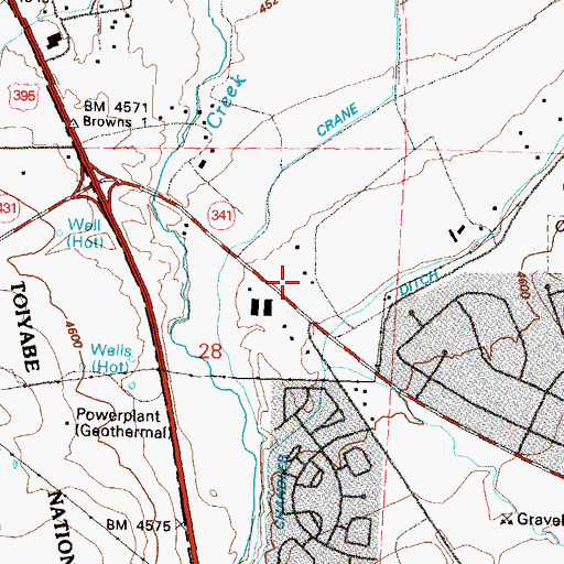 Topographic Map of Bianco Ranch, NV