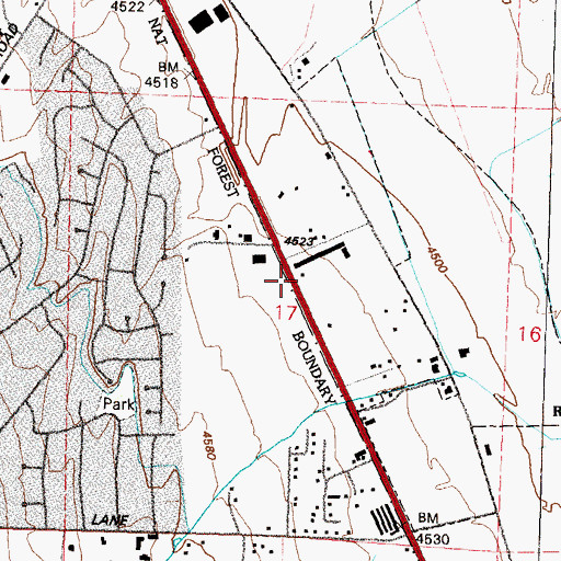 Topographic Map of Redwood Ranch, NV