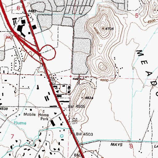 Topographic Map of Pedretti Ranch, NV