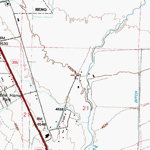 Topographic Map of Sage Hill Gun Club, NV