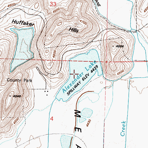 Topographic Map of Alexander Lake, NV