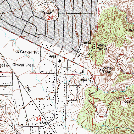 Topographic Map of Magnolia House, NV