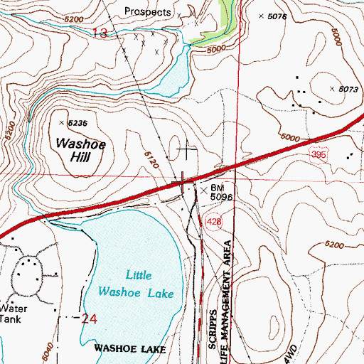 Topographic Map of Washoe Summit, NV