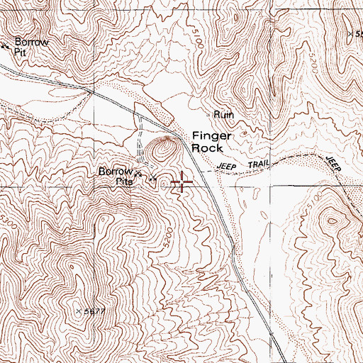 Topographic Map of Finger Rock Well Number Three, NV