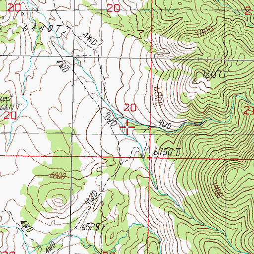 Topographic Map of Box Spring, NV
