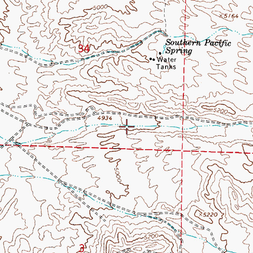 Topographic Map of Tule Spring, NV