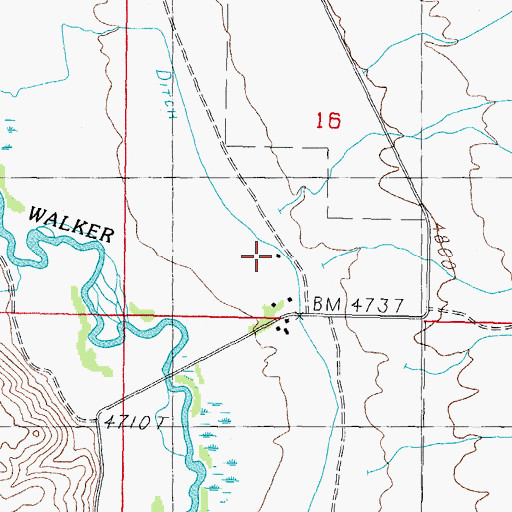 Topographic Map of Rowe Ranch, NV