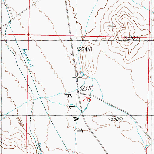 Topographic Map of Wheeler Flat Dam, NV