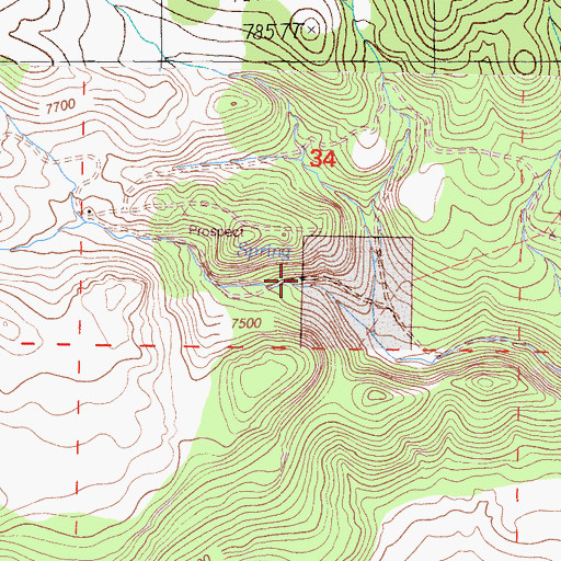 Topographic Map of Five Mile Spring, NV
