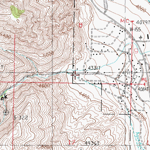 Topographic Map of Cottonwood Creek Canyon, NV
