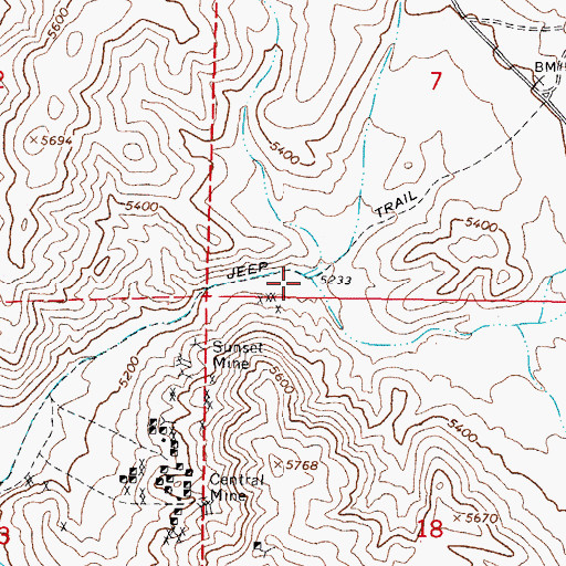 Topographic Map of Rhodes Caon, NV