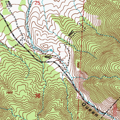 Topographic Map of Indian Queen Quartz Mill (historical), NV